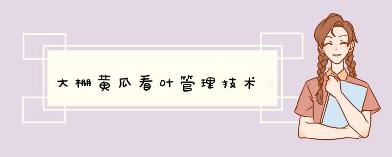 大棚黄瓜看叶管理技术,第1张