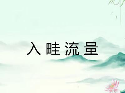 入畦流量