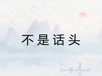 不是话头