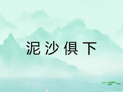 泥沙俱下